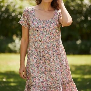 NATURAL LIFE Multicolor Floral Midi tunic